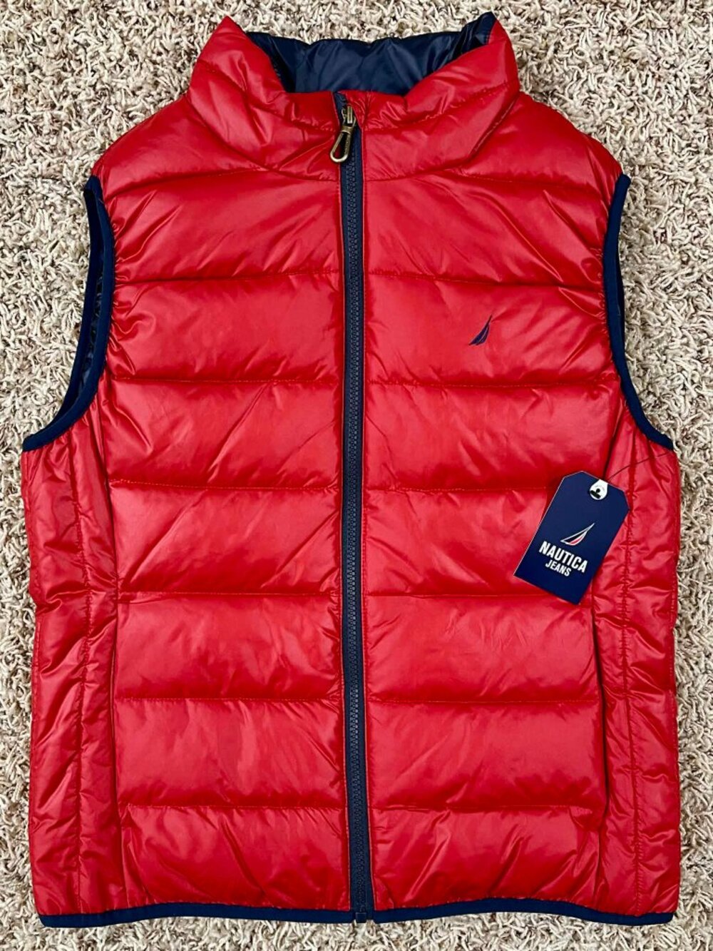 Nautica Jeans Women's Padded Puffer Vest Red, Size Small (New)